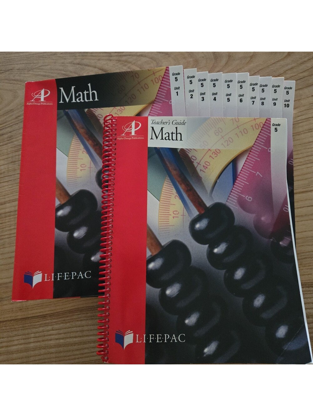 LIFEPAC 5th Grade Math Teachers Guide and 10 Student Books Units Unused